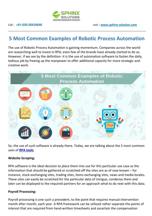 5 Most Common Examples of Robotic Process Automation