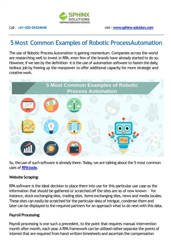 5 Most Common Examples of Robotic Process Automation