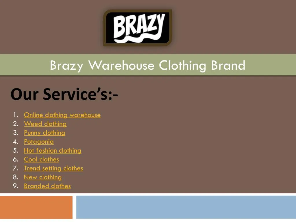 brazy warehouse clothing brand