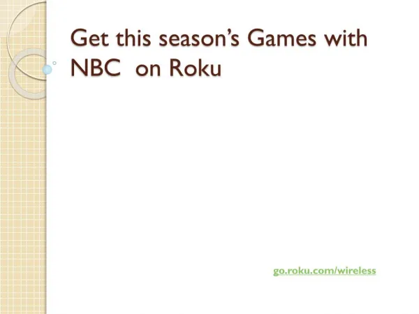 Get this season’s Games with NBC on Roku
