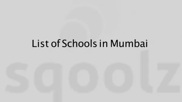 Best Schools in Mumbai