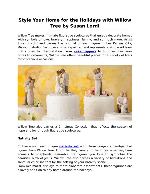 Style Your Home for the Holidays with Willow Tree by Susan Lordi