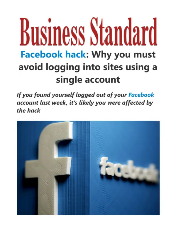 Facebook hack: Why you must avoid logging into sites using a single account