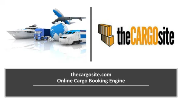 Online Cargo Booking Engine - thecargosite.com