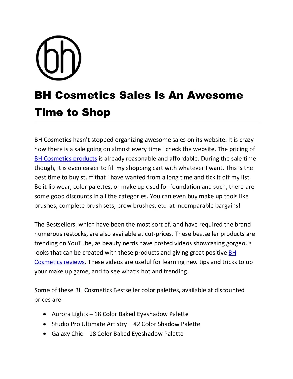 bh cosmetics sales is an awesome time to shop