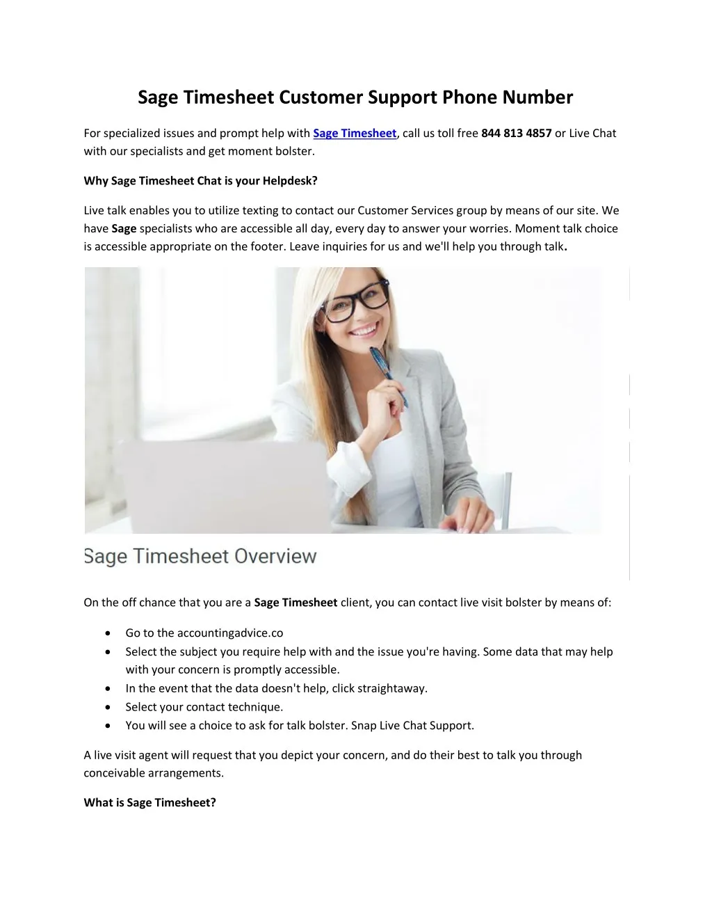 sage timesheet customer support phone number