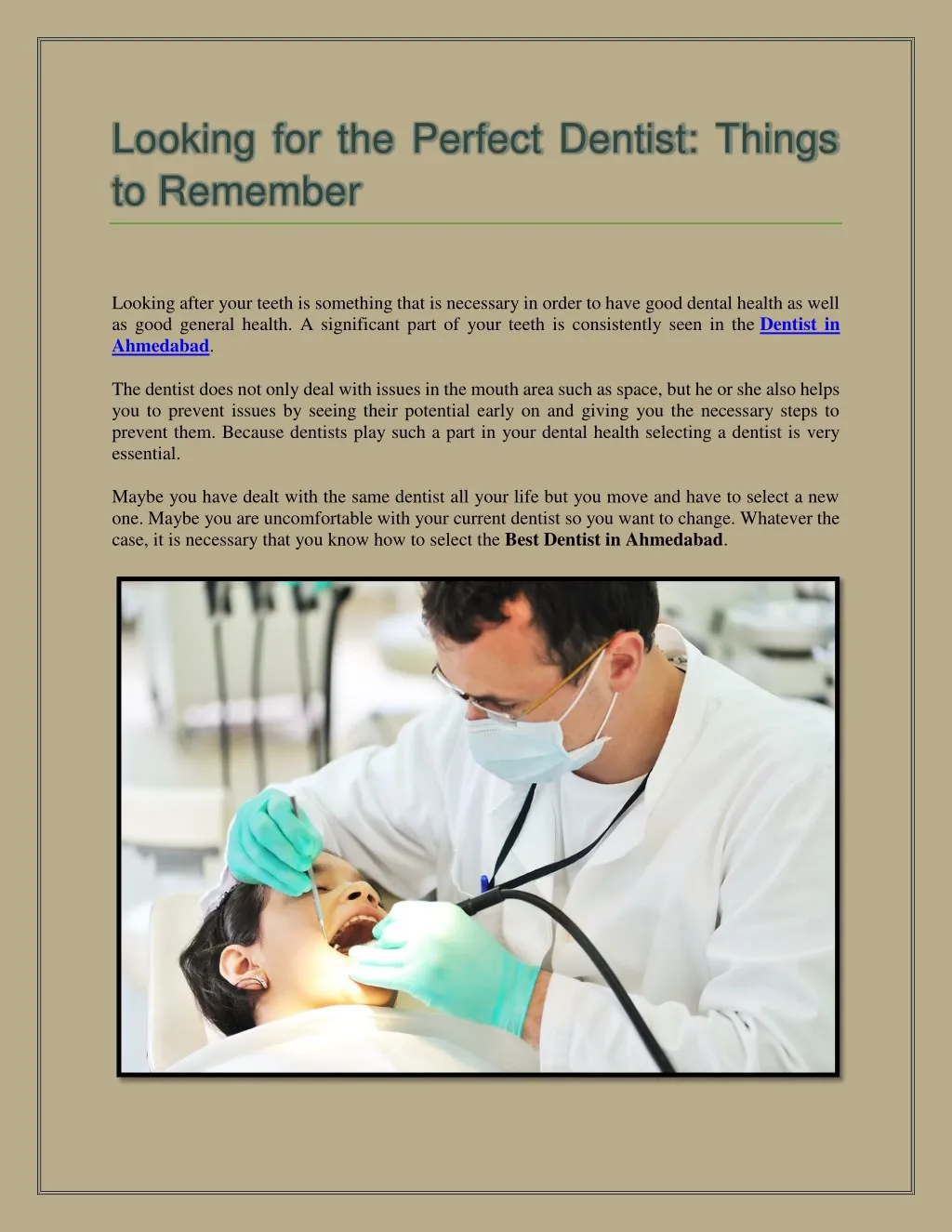 looking for the perfect dentist things to remember