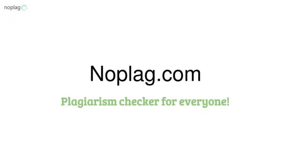 Online Plagiarism Checker. Write Better with Noplag.com!