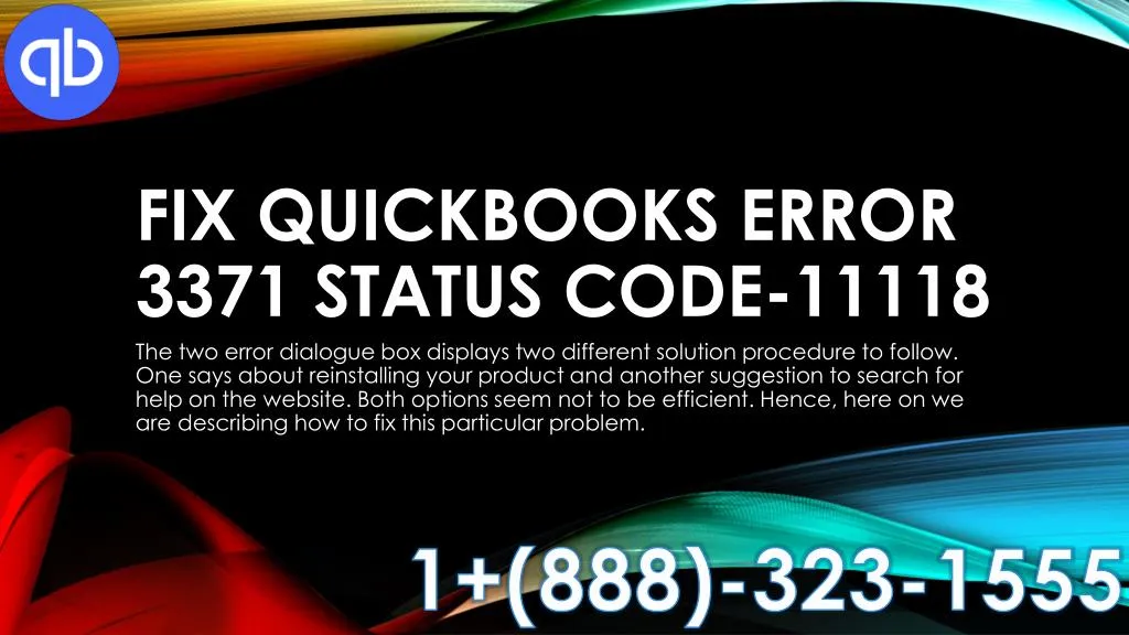 fix quickbooks error 3371 status code 11118
