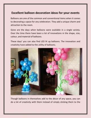 Excellent balloon decoration ideas for your events