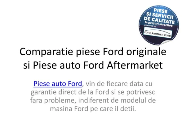 Piese auto Ford | Catalog.AltgradAuto.ro