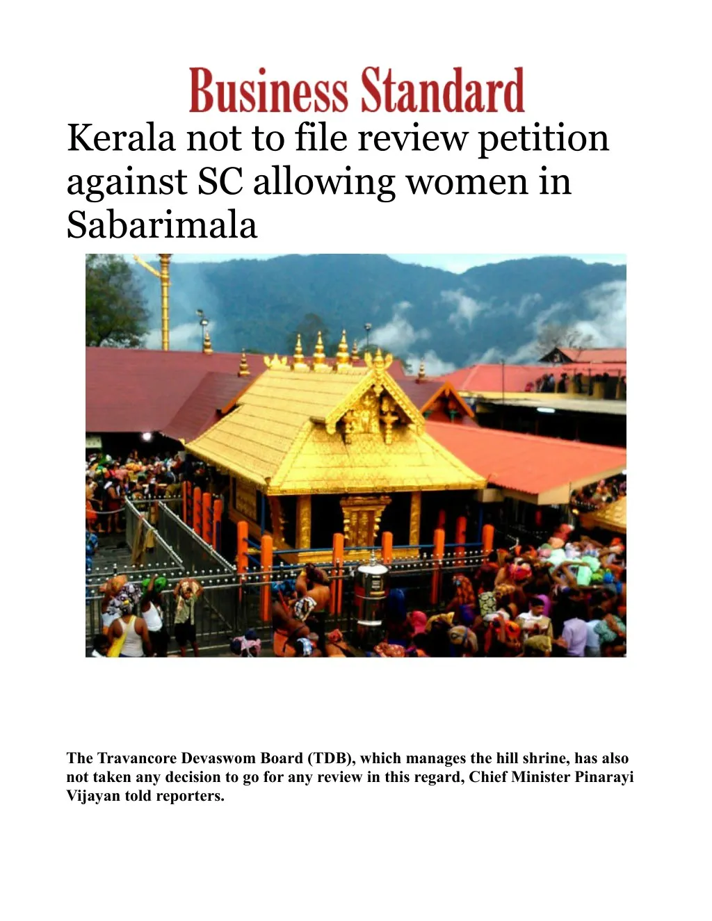 kerala not to file review petition against