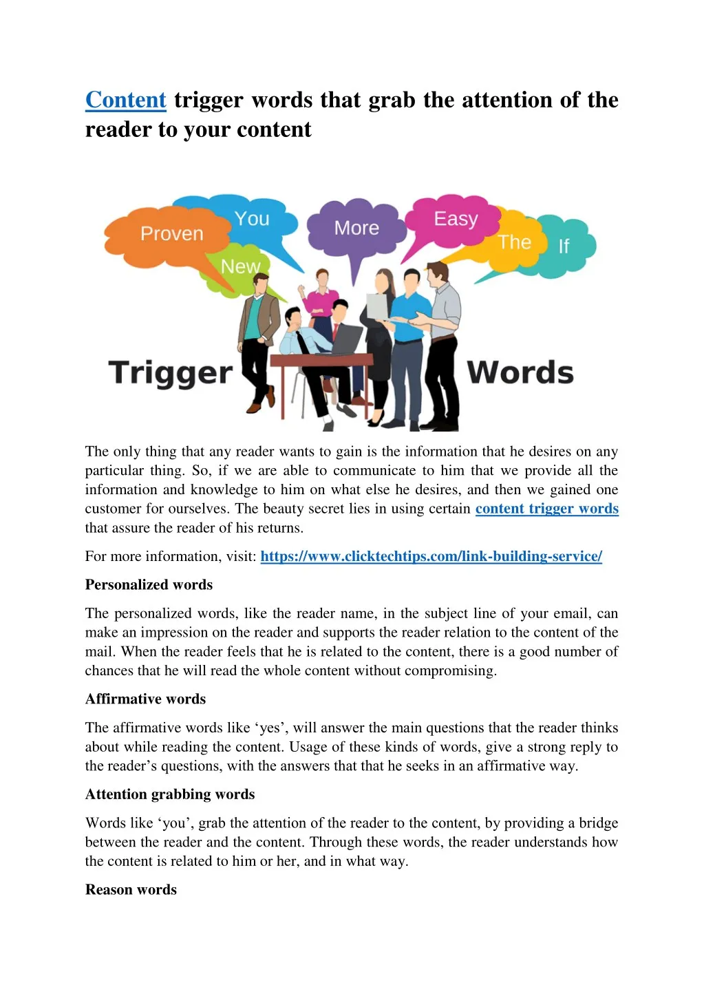 content trigger words that grab the attention