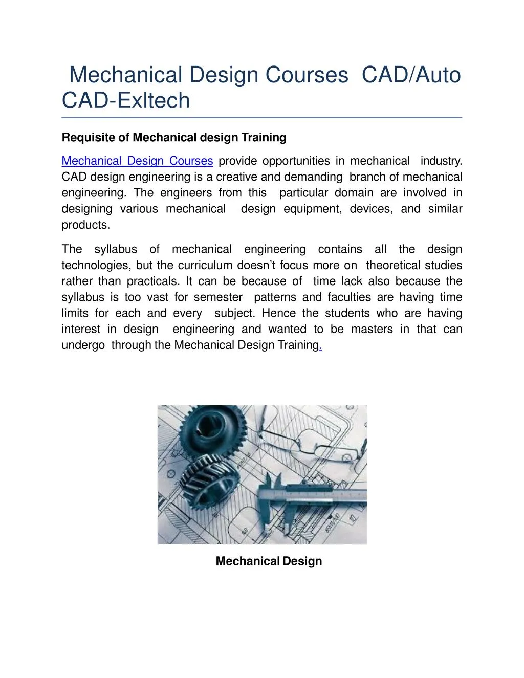 mechanical design courses cad auto cad exltech
