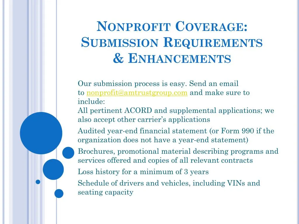nonprofit coverage submission requirements enhancements