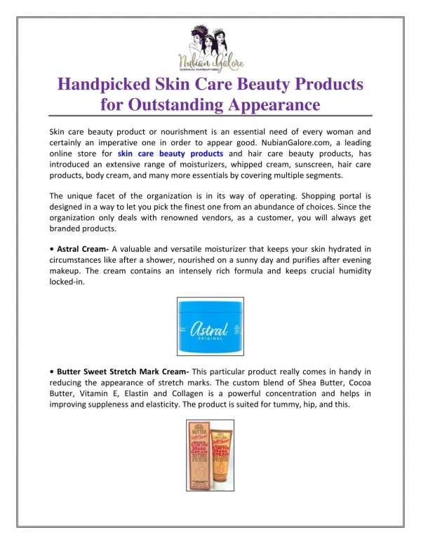 Handpicked Skin Care Beauty Products for Outstanding Appearance