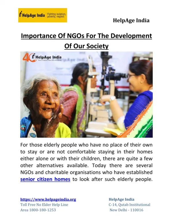 Importance Of NGOs For The Development Of Our Society