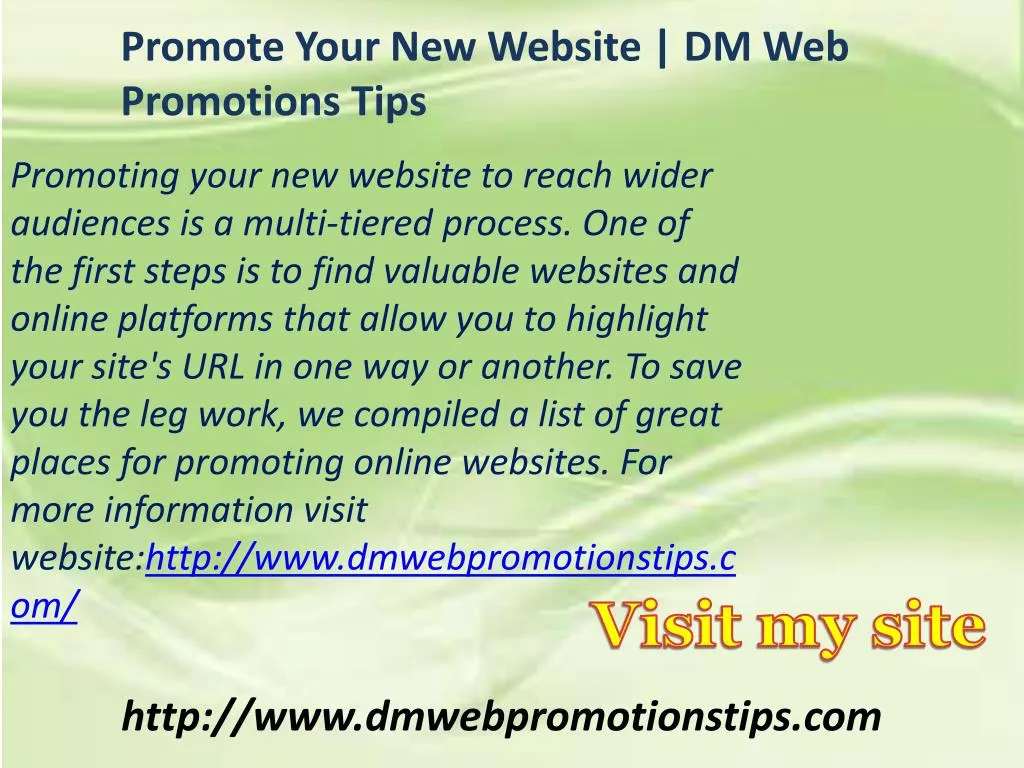 promoting your new website to reach wider