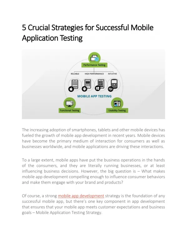 5 Crucial Strategies for Successful Mobile Application Testing