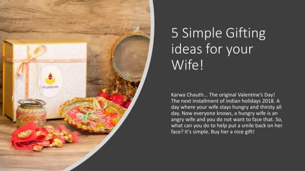 5 Simple Gifting ideas for your Wife!