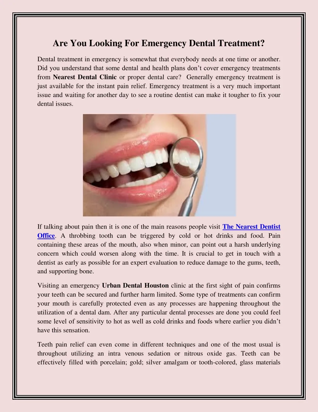 are you looking for emergency dental treatment