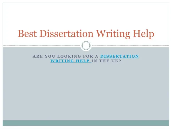 Best Dissertation Writing Help
