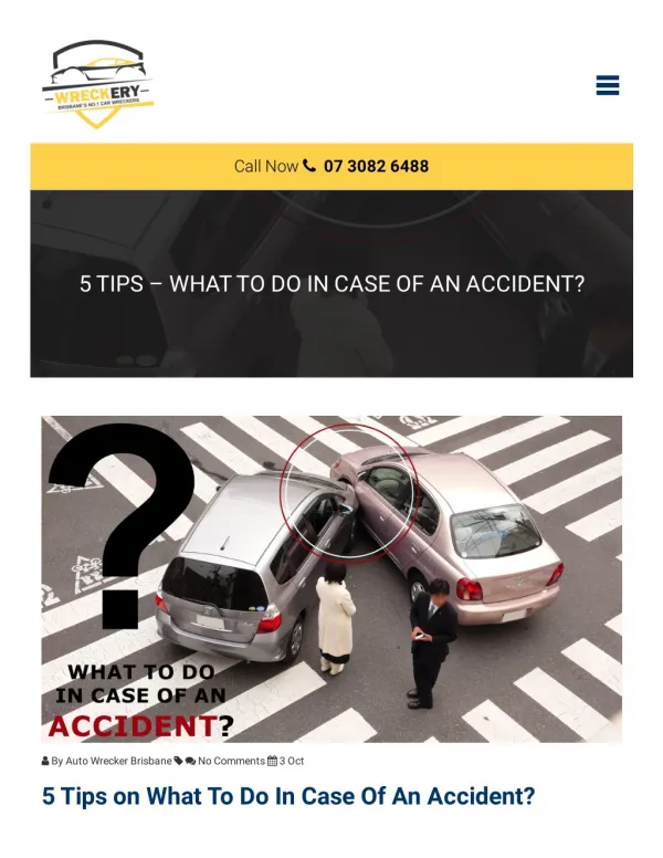 5 Tips – What To Do In Case Of An Accident?