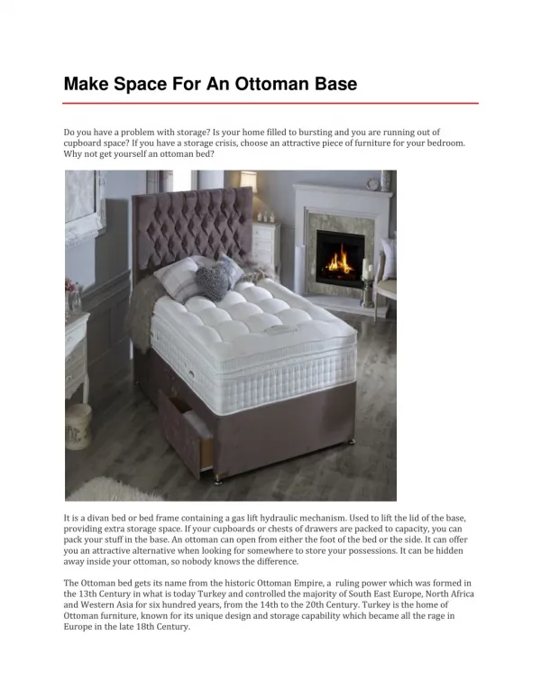 Make Space For An Ottoman Base