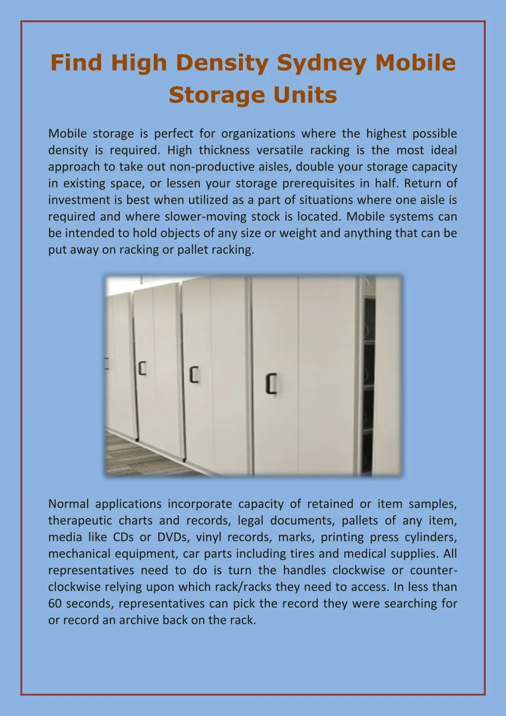 find high density sydney mobile storage units