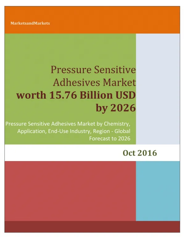 Pressure Sensitive Adhesives Market worth 15.76 Billion USD by 2026