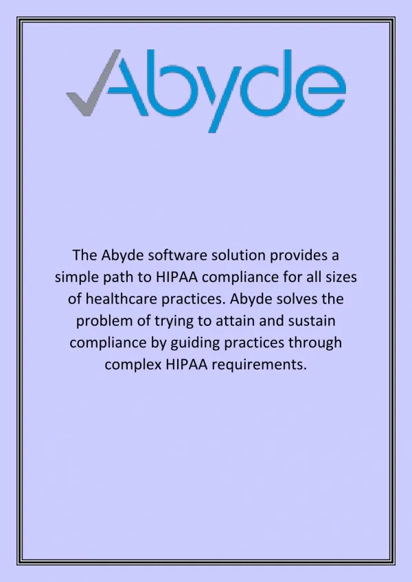 HIPAA Compliance Training - Abyde