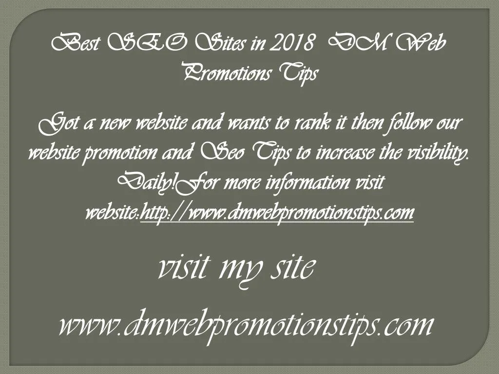 best seo sites in 2018 dm web promotions tips