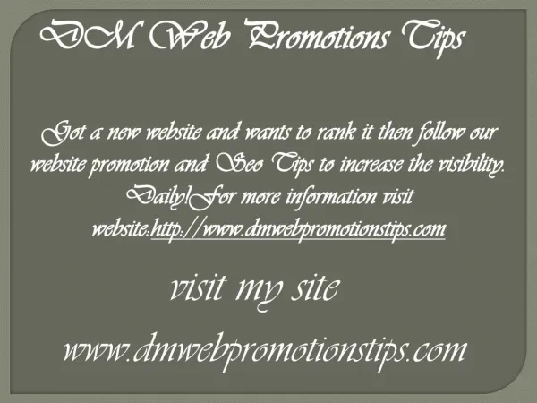dm web promotions tips