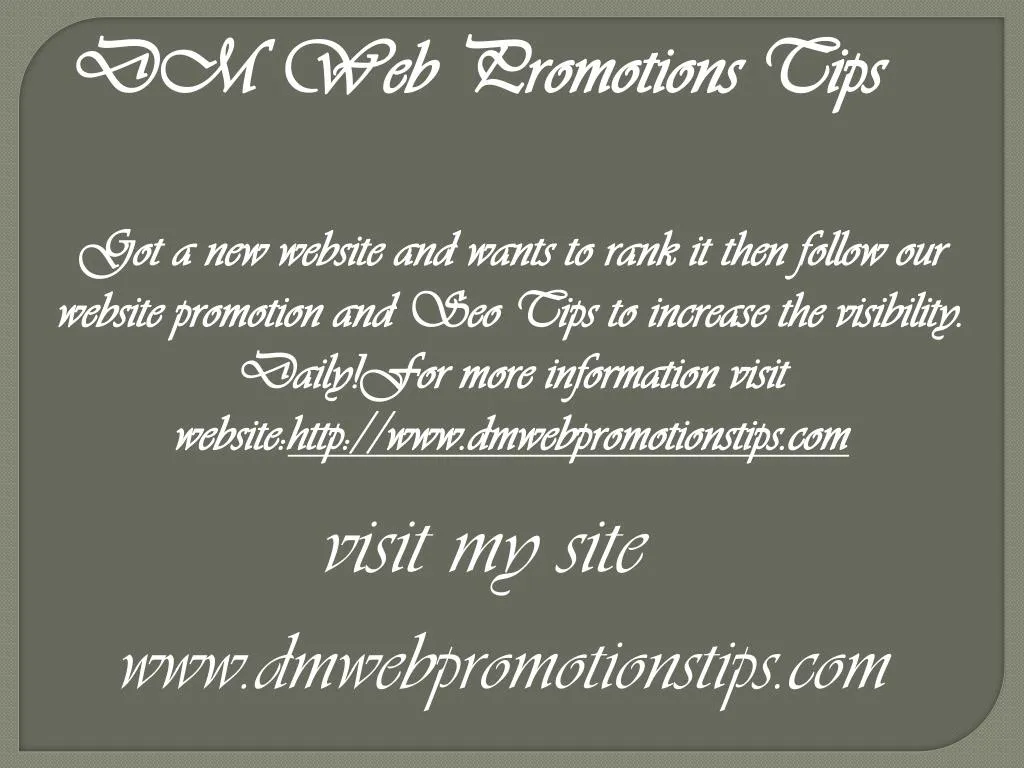 dm web promotions tips