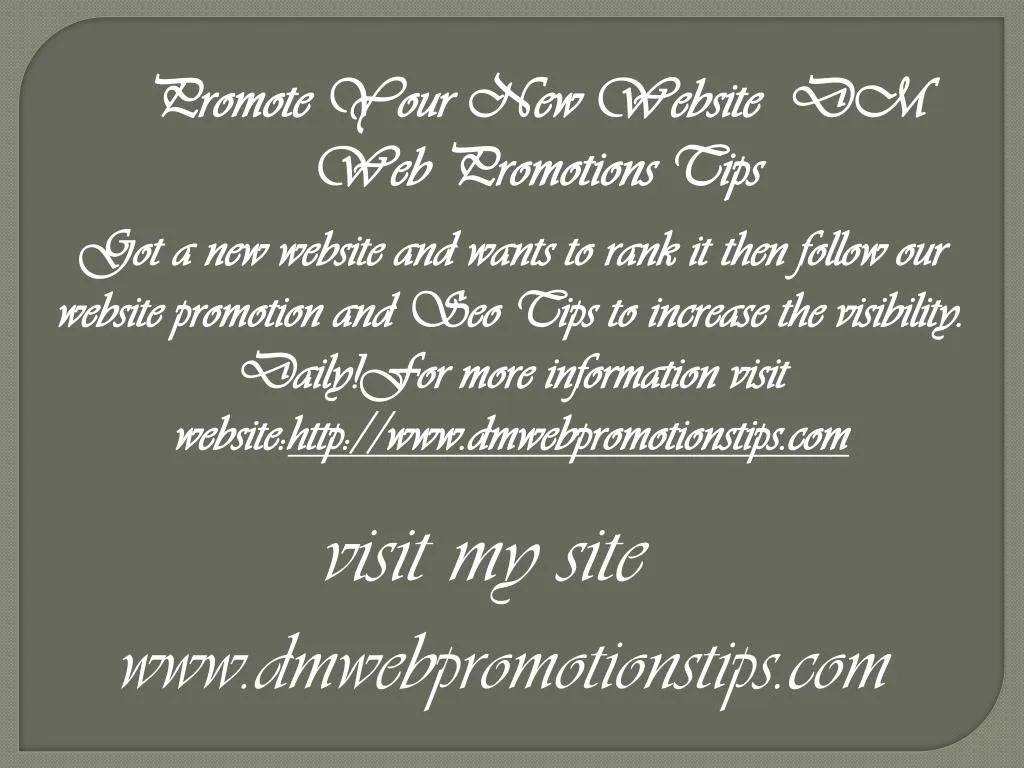 promote your new website dm web promotions tips