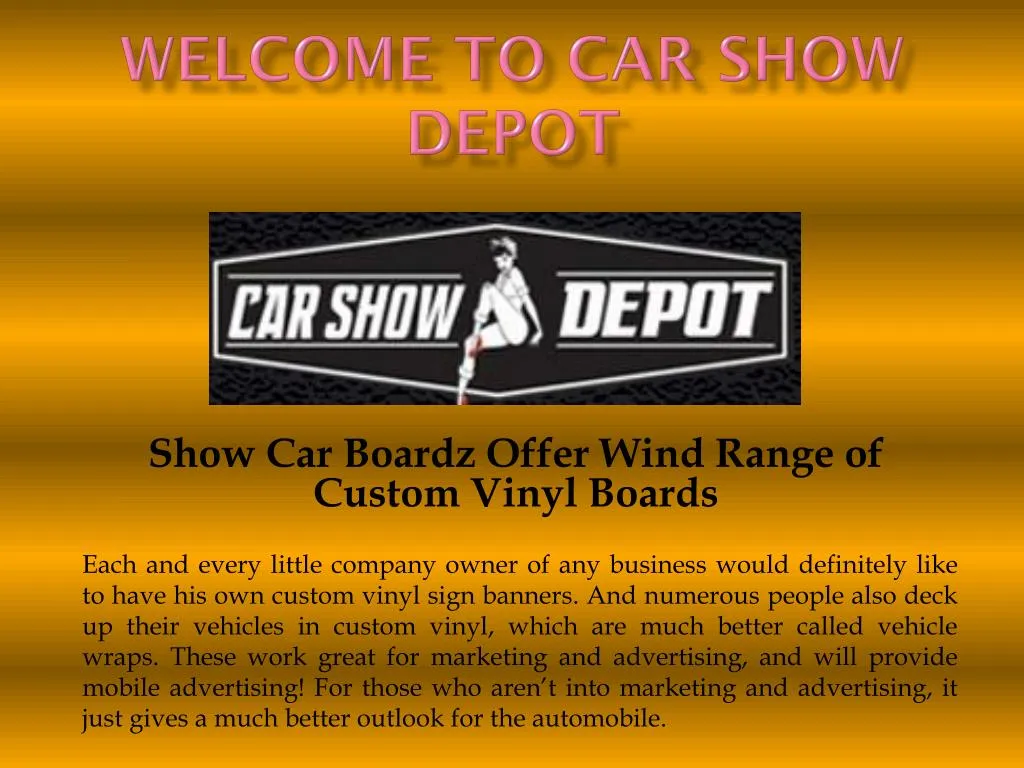 welcome to car show depot