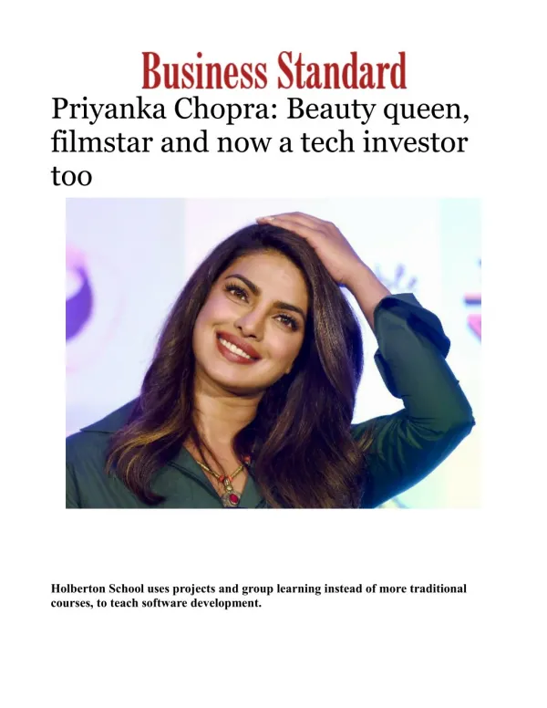 Priyanka Chopra: Beauty queen, filmstar and now a tech investor too