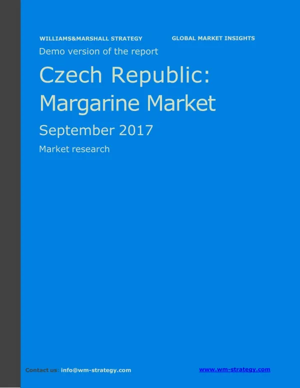 WMStrategy Demo The Czech Republic Margarine Market September 2017
