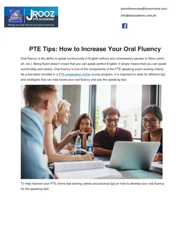 PTE Tips: How to Increase Your Oral Fluency