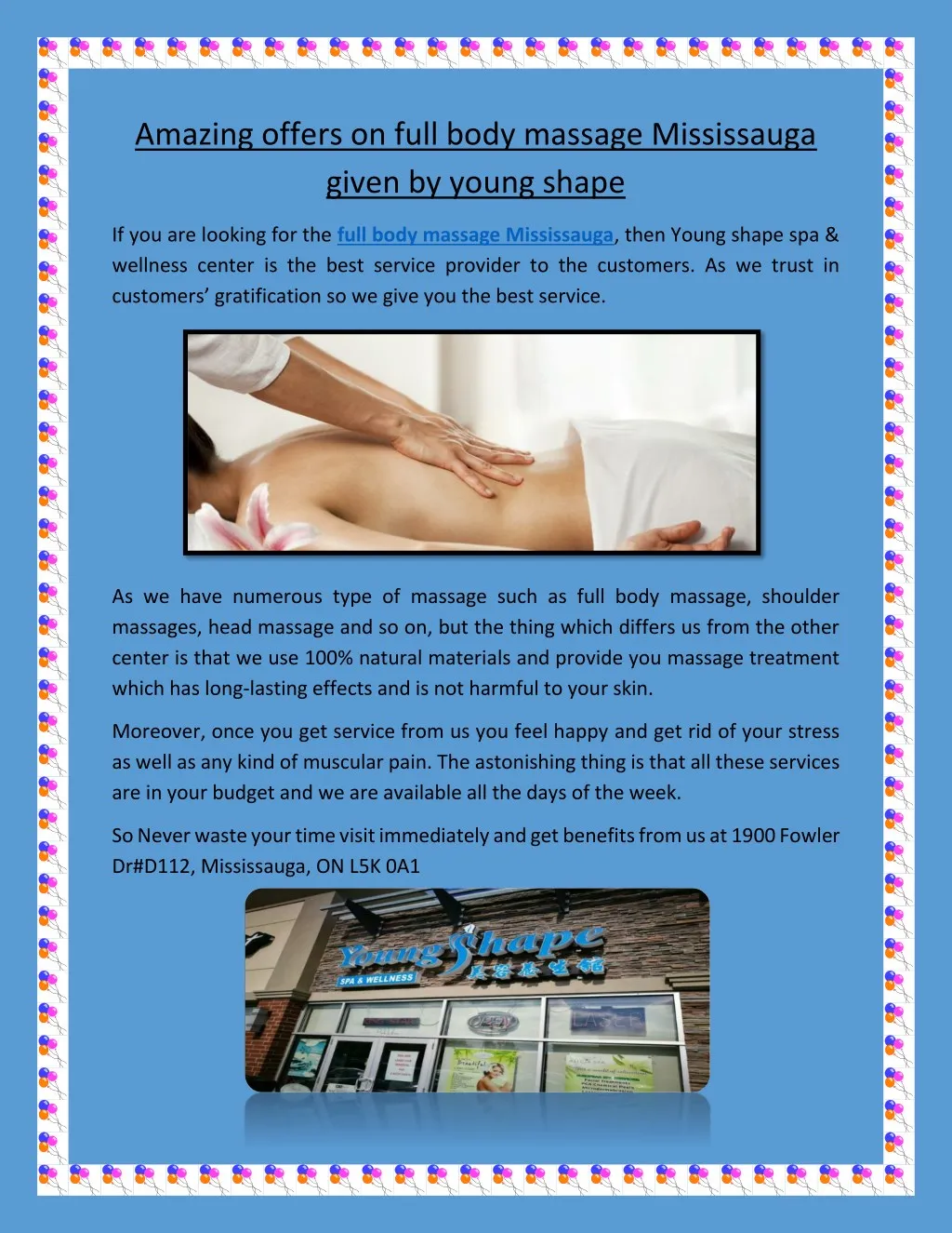 amazing offers on full body massage mississauga