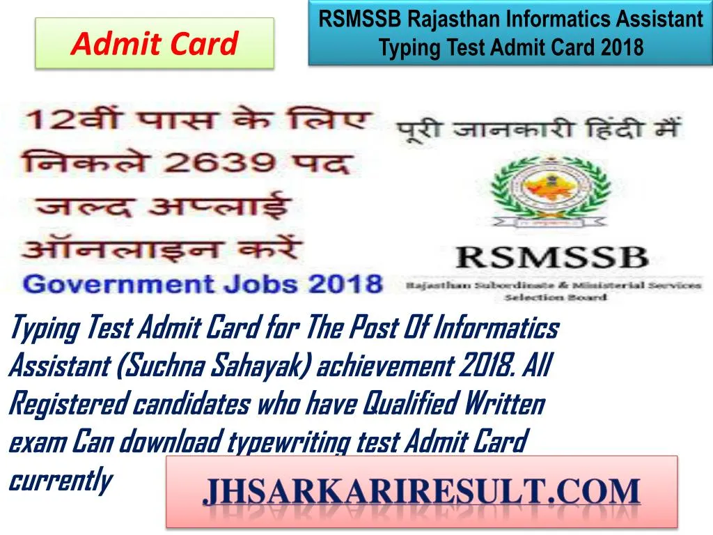 rsmssb rajasthan informatics assistant typing