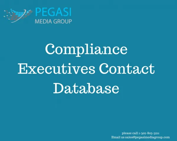 Buy a clean Compliance Executive Contact Database & target right buyers