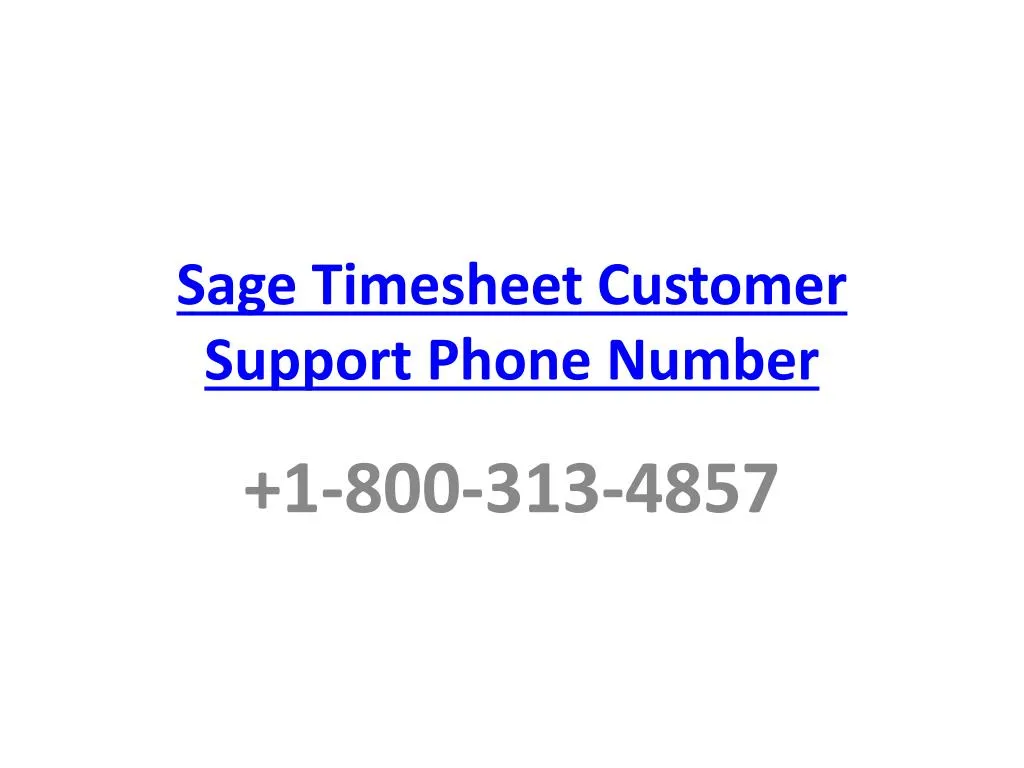 sage timesheet customer support phone number