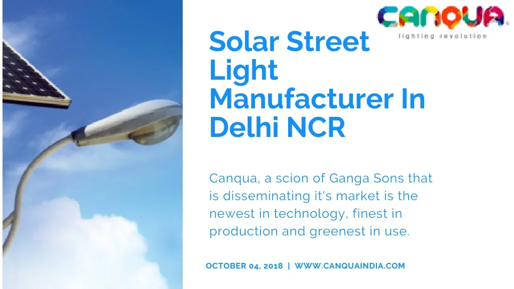 solar street light manufacturer in delhi ncr
