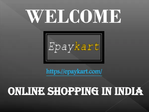 Online Shopping Store in India - Epaykart
