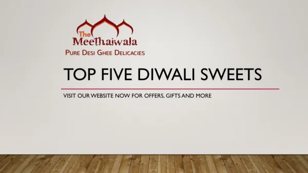 Top 5 Diwali Sweets