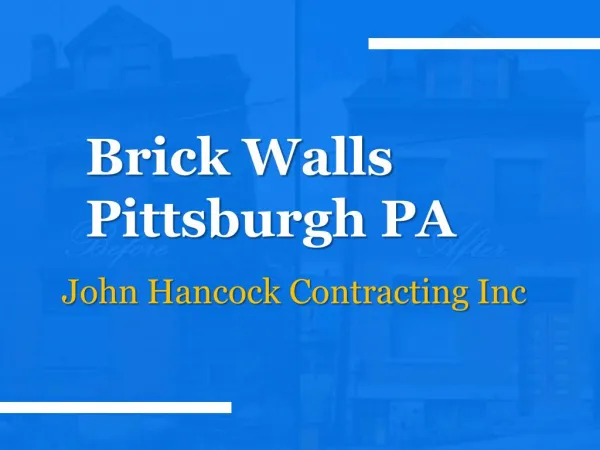 Brick Walls Pittsburgh PA