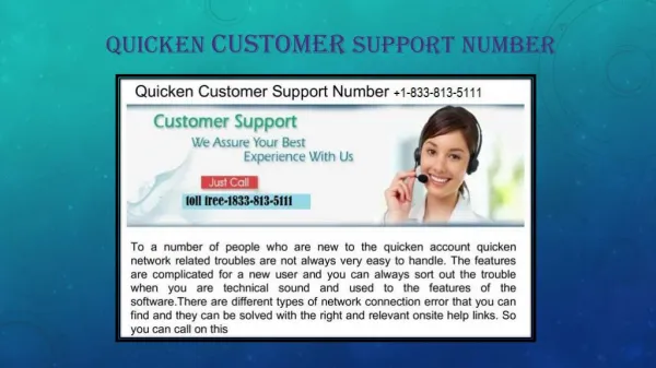 Quicken customer support number 1-833-813-5111