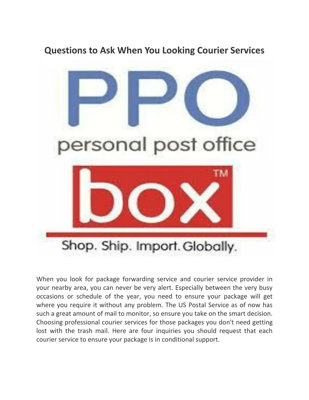 questions to ask when you looking courier services