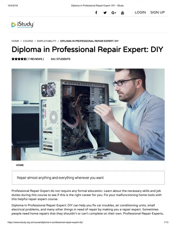 Diploma in Professional Computer Repair Expert - istudy